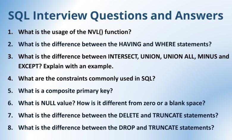 SQL Query Interview Questions and Answers